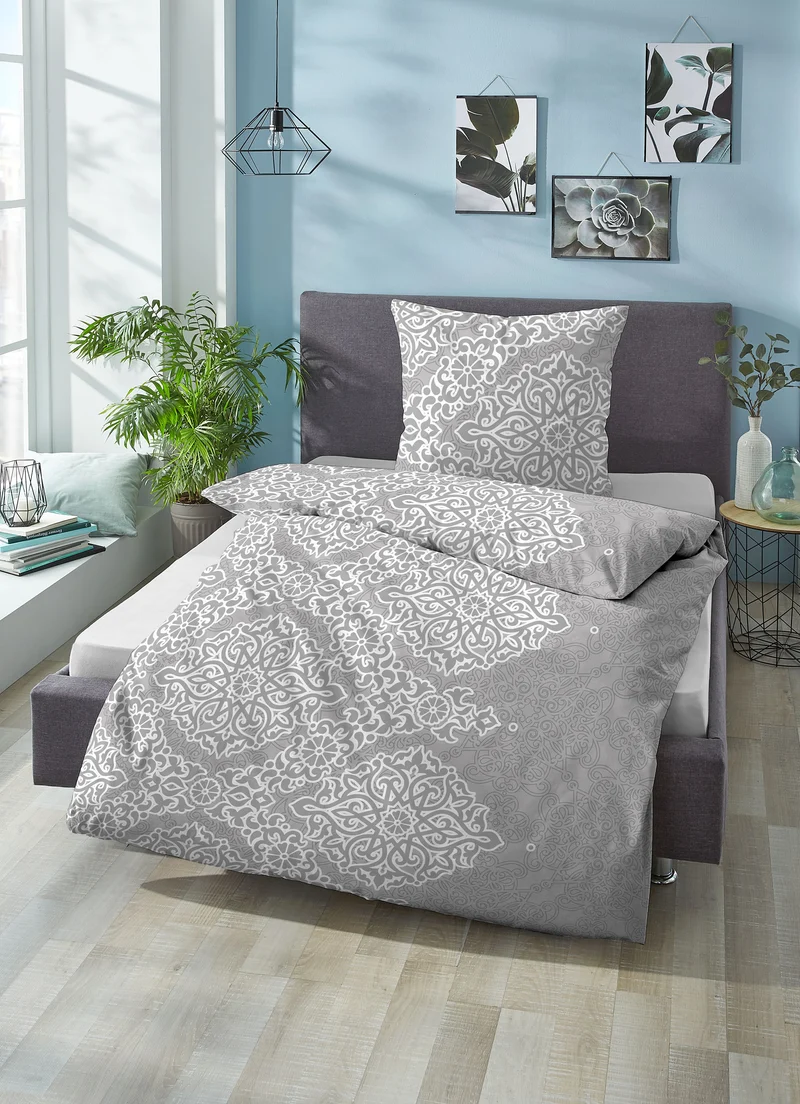 Castell Poly-Cotton Seersucker Bettwäsche – Sturmgrau (0290334)
