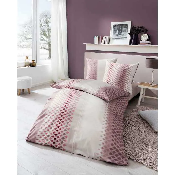 Kaeppel Mako Satin Bettwäsche Rauten Various Mauve Rosa