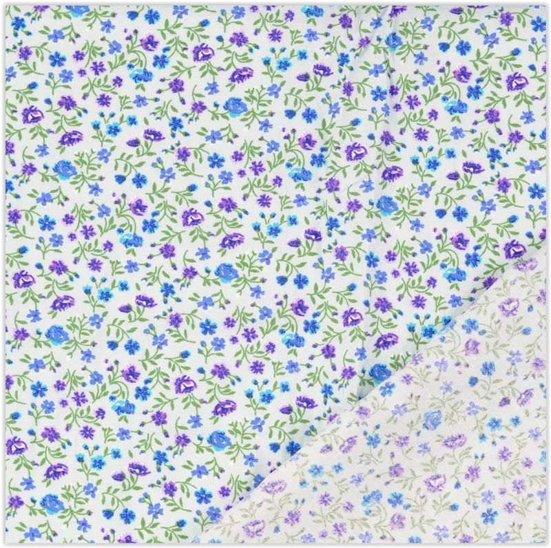 Viskose Blumen blau-lila *Ab 50 cm