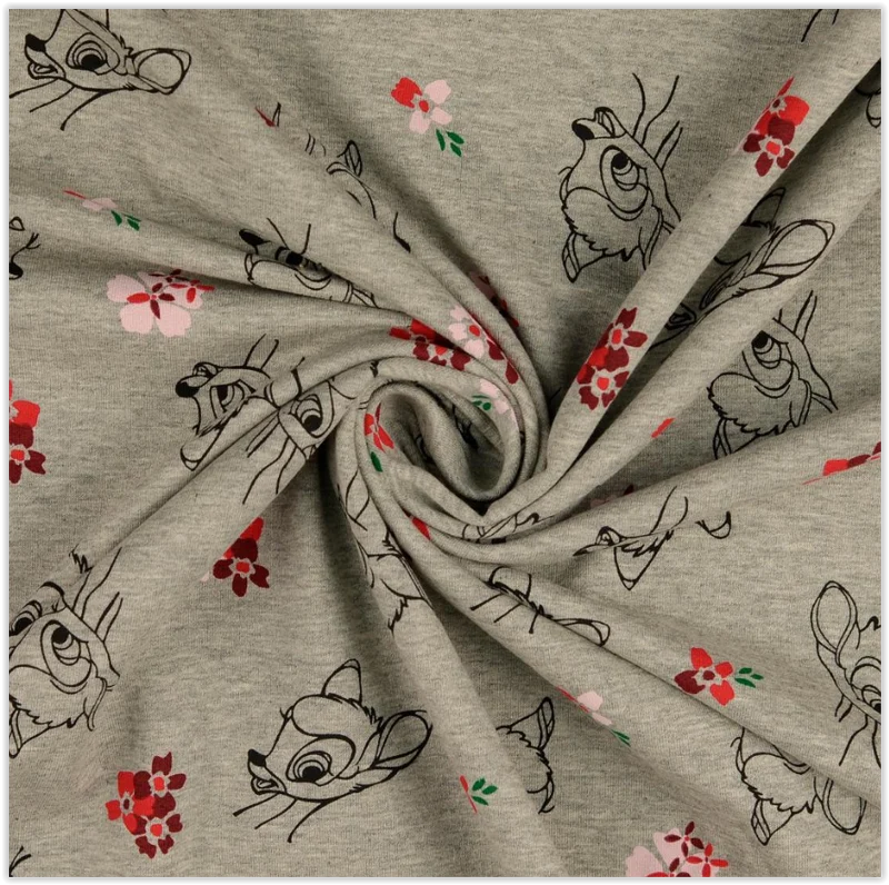French-Terry Bambi grau *Ab 50 cm