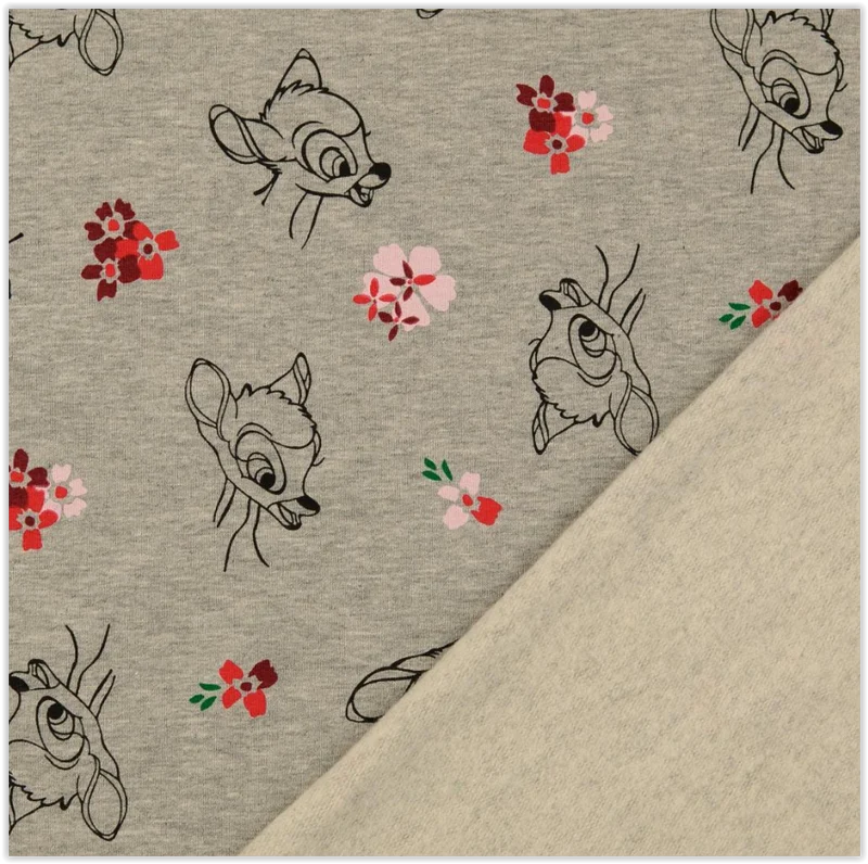 French-Terry Bambi grau *Ab 50 cm