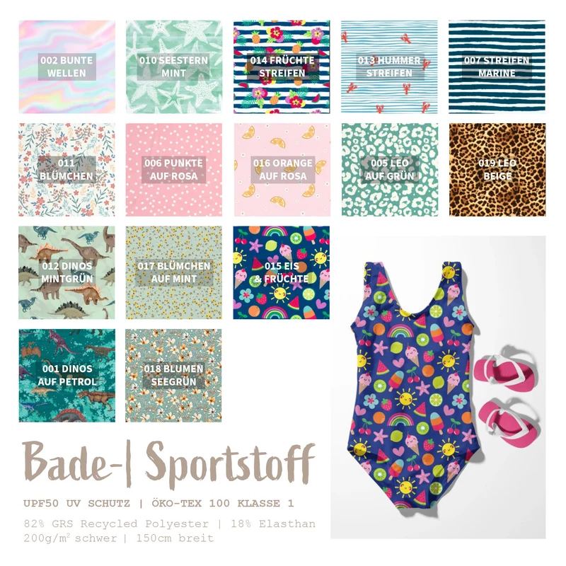 Badestoff bedruckt *Ab 50cm