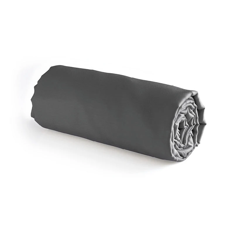 Drap-housse satin de coton - Gris foncé