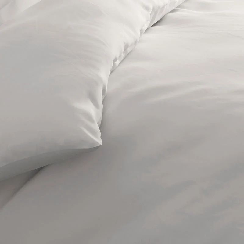 Housse de couette + taie(s) d'oreiller satin de coton - Taupe