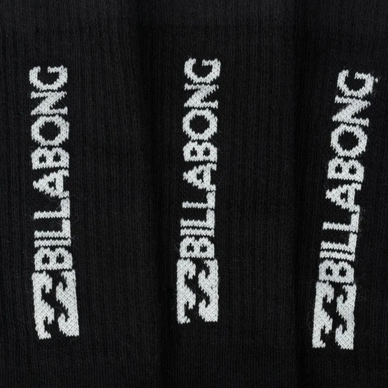 Billabong Unisex Crew Tennis Socken 3 Paar schwarz BG-02 CREW