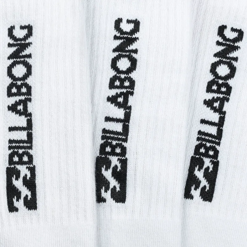 Billabong Unisex Crew Tennis Socken 3 Paar weiß BG-01 CREW