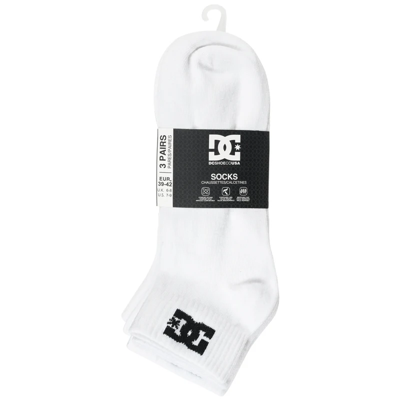 DC Shoes Quarter Unisex Socken 3 Paar weiß DC-21 QUARTER