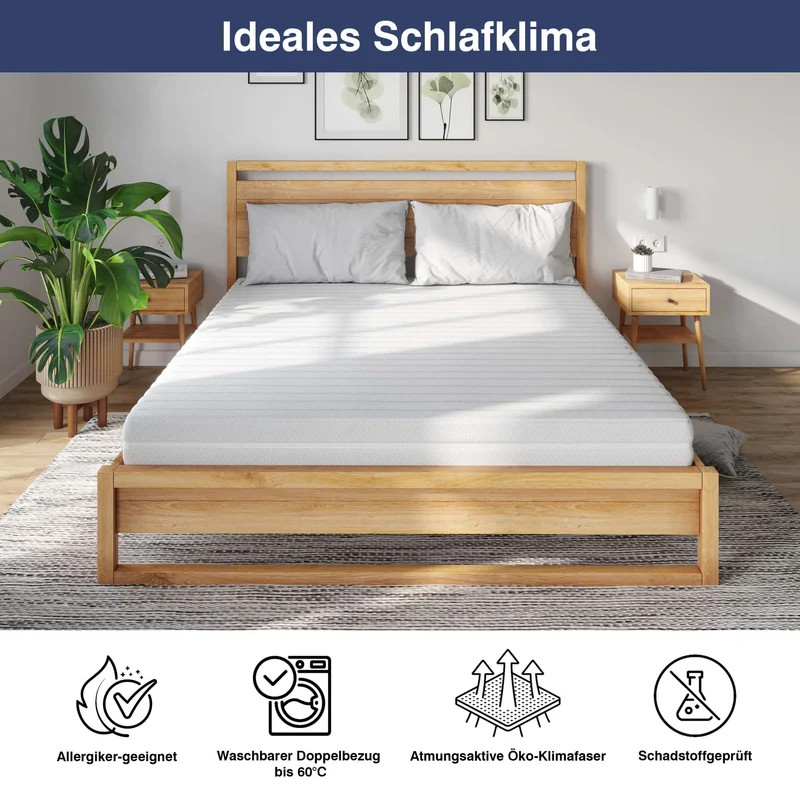Matratzenset: 90x200cm KSP-500 Matratze in H2 + Max1 NV Lattenrost