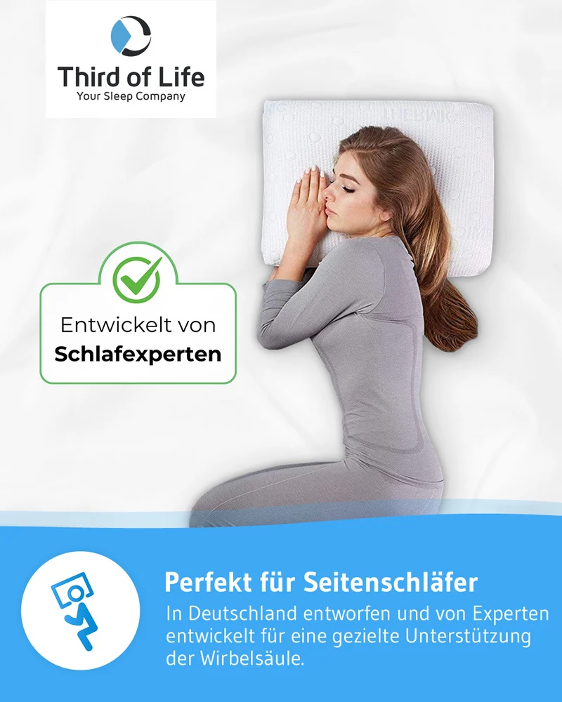 GIANFAR Nackenstützkissen mit Nackenbogen aus Visco Schaum mit Klimabezug