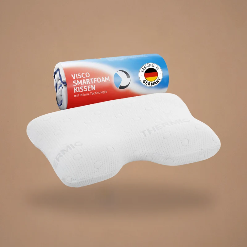 GIANFAR Nackenstützkissen mit Nackenbogen aus Visco Schaum mit Klimabezug
