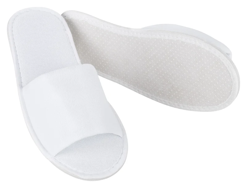 MOON-London Hotelslipper 5 Paar weiß offen Standardgröße, Frottee Slipper Damen und Herren