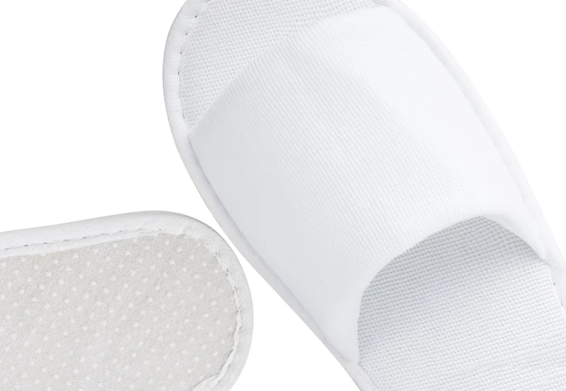 MOON-London Hotelslipper 5 Paar weiß offen Standardgröße, Frottee Slipper Damen und Herren