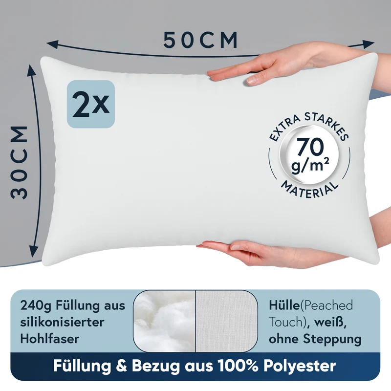 Füllkissen Classic peached touch versch. Größen Polyester Moon 2er Pack