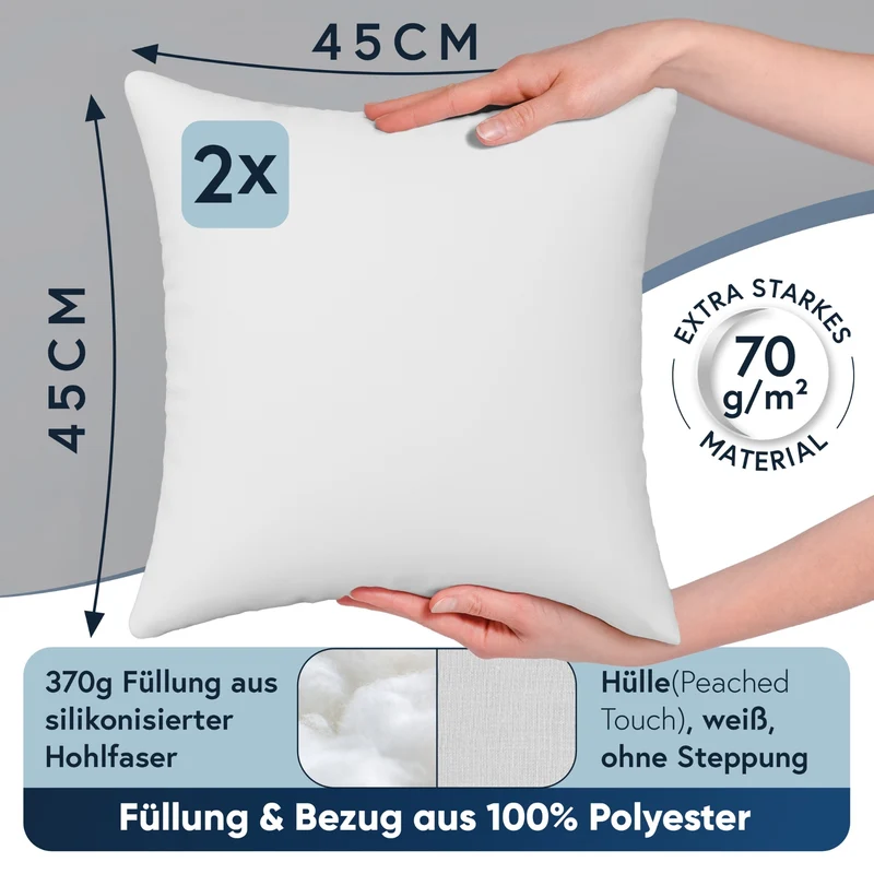 Füllkissen Classic peached touch versch. Größen Polyester Moon 2er Pack