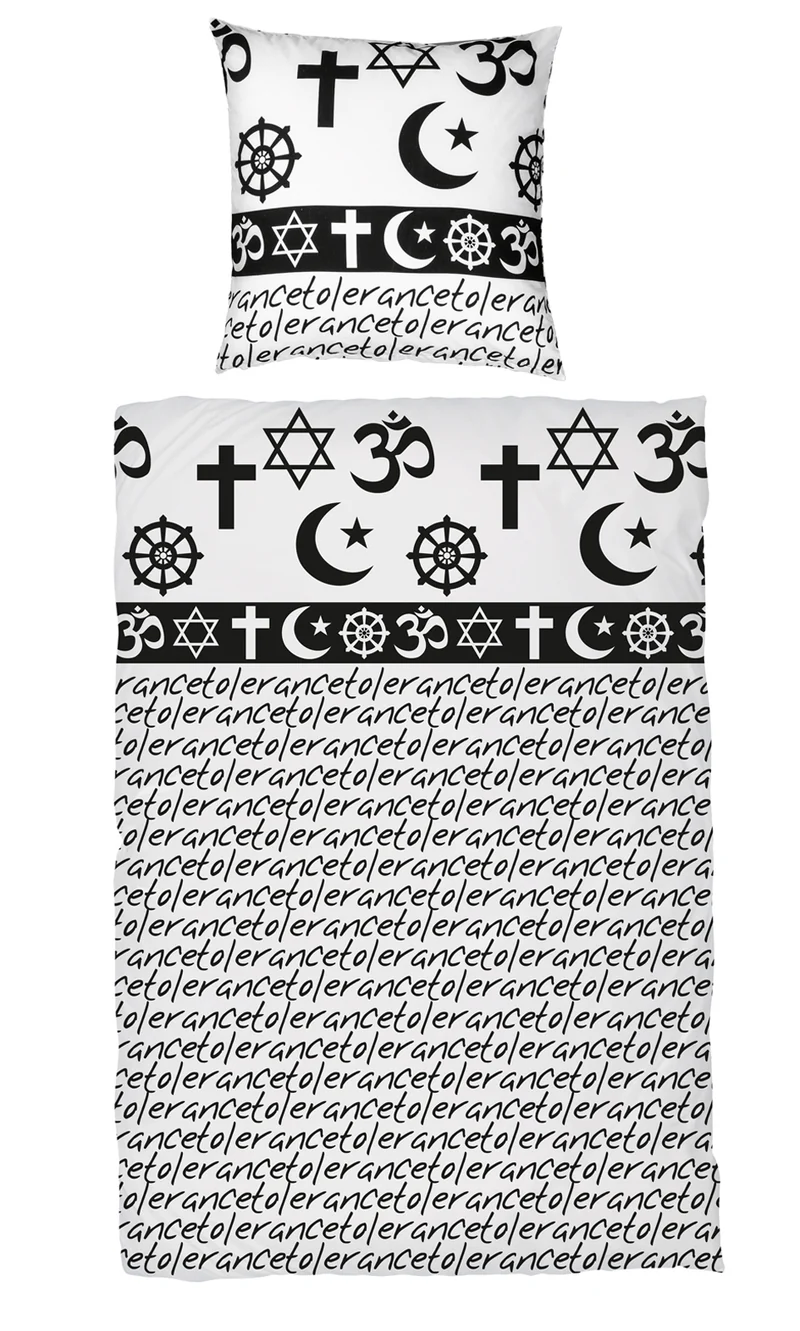 Bettwäsche Renforce Tolerance schwarz weiß 135x200 / 80x80 Design 6026258