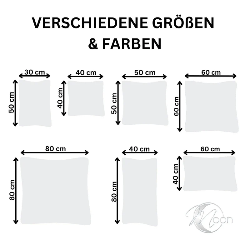 2er Pack MOON-Luxury Linon Kissenbezug 100% Baumwolle 40x40 40x60 40x80 50x50 60x60 80x80