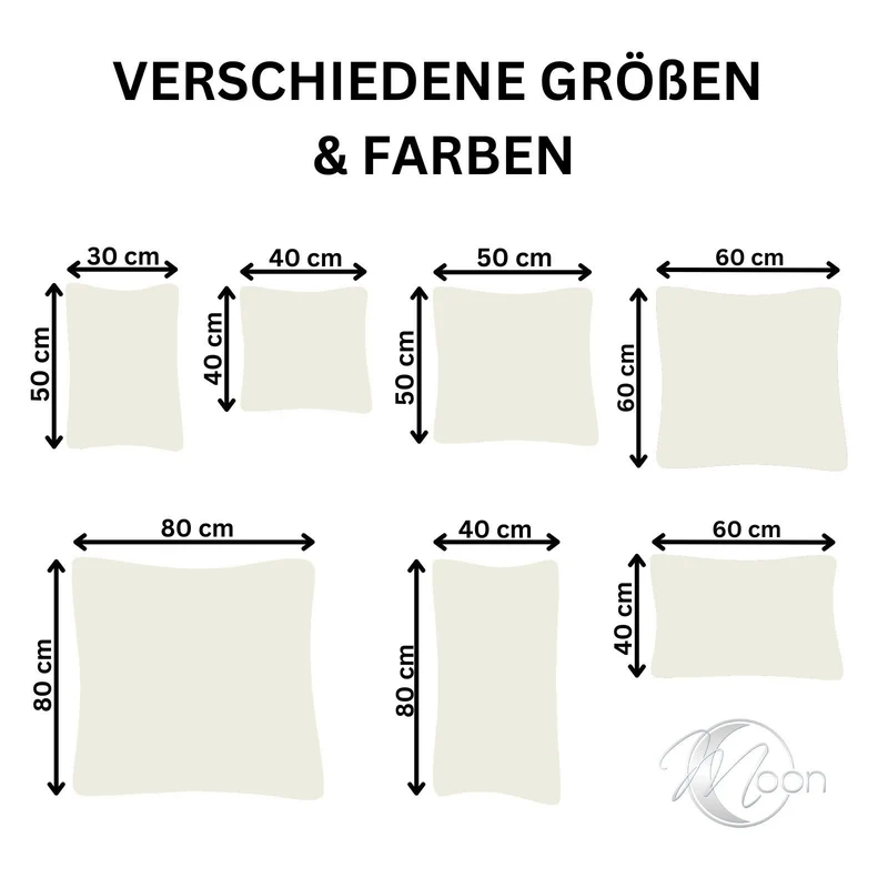 2er Pack MOON-Luxury Linon Kissenbezug 100% Baumwolle 40x40 40x60 40x80 50x50 60x60 80x80