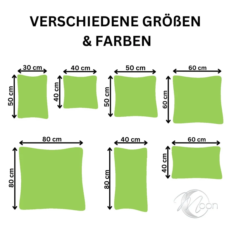 2er Pack MOON-Luxury Linon Kissenbezug 100% Baumwolle 40x40 40x60 40x80 50x50 60x60 80x80
