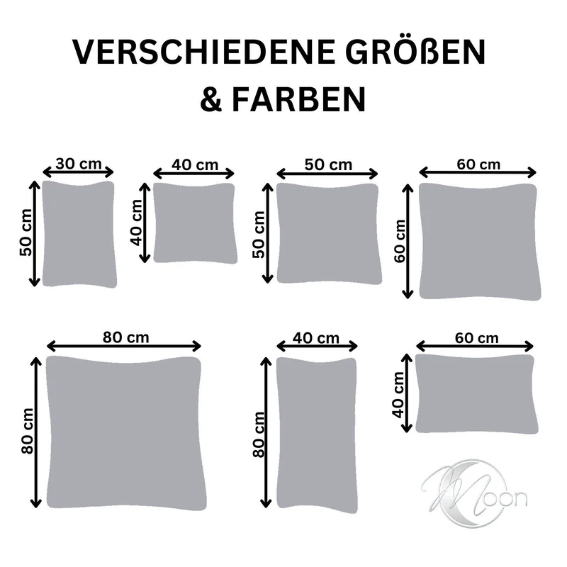2er Pack MOON-Luxury Linon Kissenbezug 100% Baumwolle 40x40 40x60 40x80 50x50 60x60 80x80