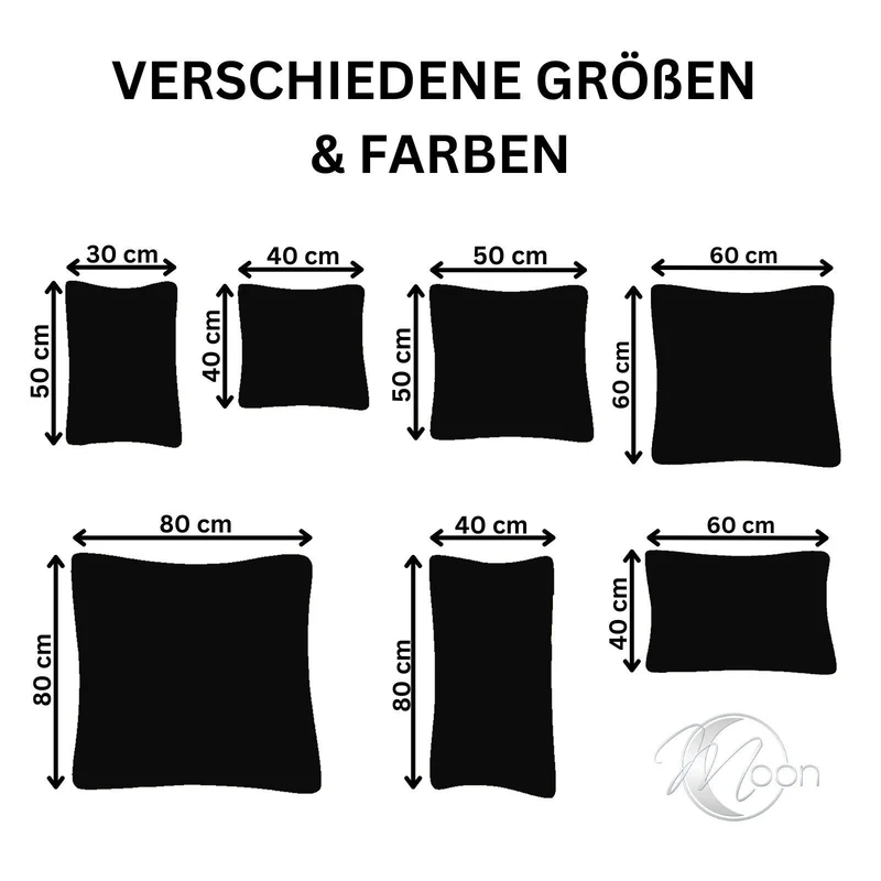 2er Pack MOON-Luxury Linon Kissenbezug 100% Baumwolle 40x40 40x60 40x80 50x50 60x60 80x80