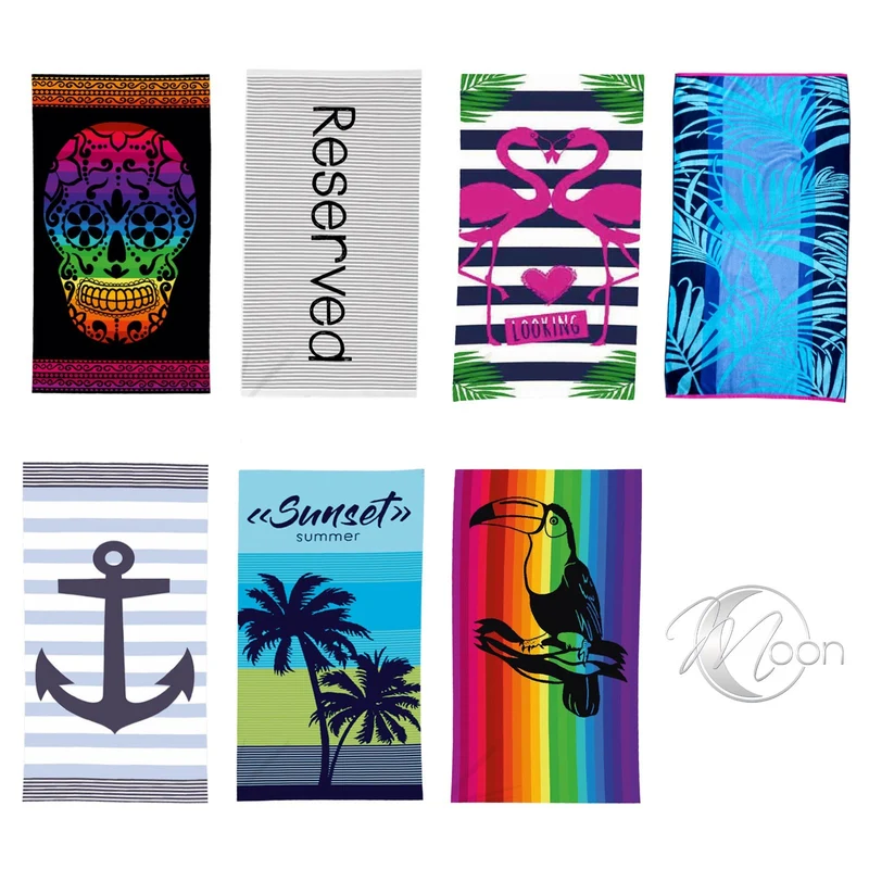 Premiumshop321 Velours Strandhandtuch bunt Strandtuch 90x165 cm Strandlaken