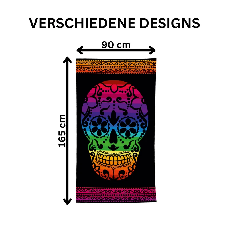 Premiumshop321 Velours Strandhandtuch bunt Strandtuch 90x165 cm Strandlaken