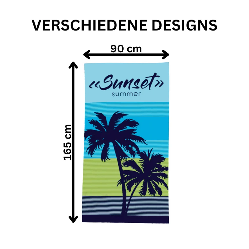 Premiumshop321 Velours Strandhandtuch bunt Strandtuch 90x165 cm Strandlaken