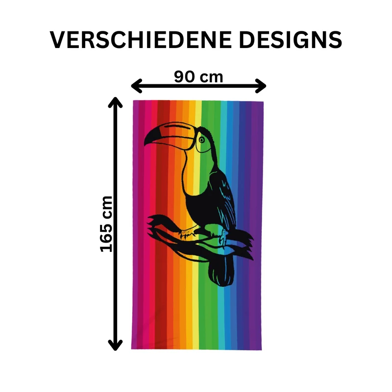 Premiumshop321 Velours Strandhandtuch bunt Strandtuch 90x165 cm Strandlaken