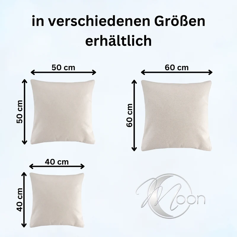 2er Pack Kissenbezug Kissenhülle versch. Größen Polyester Reißverschluss Moon