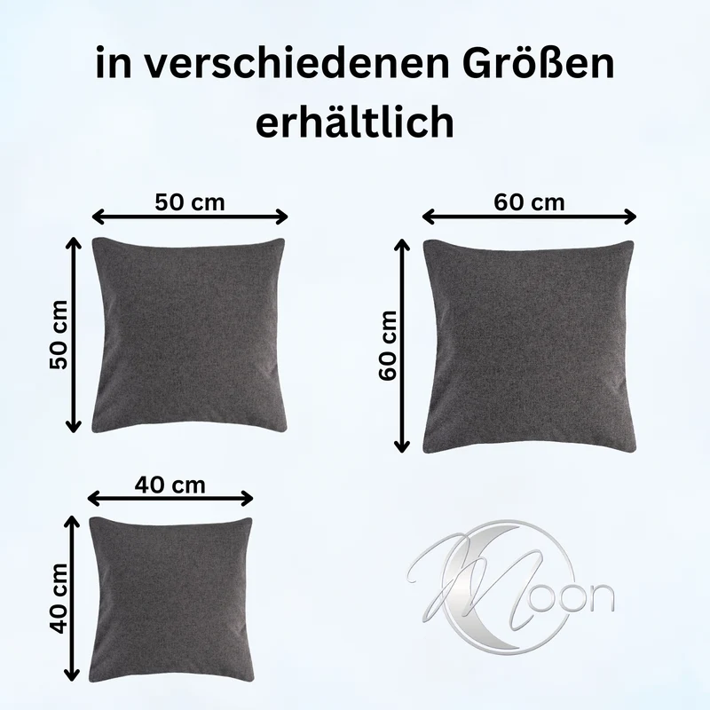 2er Pack Kissenbezug Kissenhülle versch. Größen Polyester Reißverschluss Moon