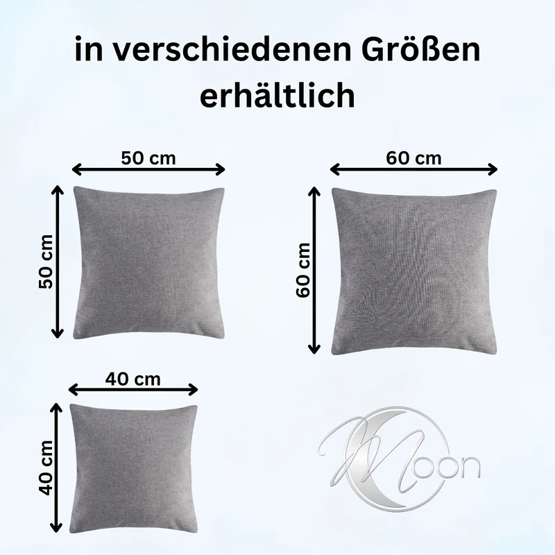 2er Pack Kissenbezug Kissenhülle versch. Größen Polyester Reißverschluss Moon