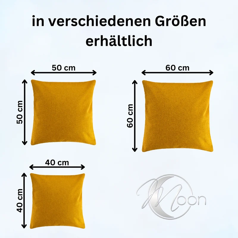 2er Pack Kissenbezug Kissenhülle versch. Größen Polyester Reißverschluss Moon
