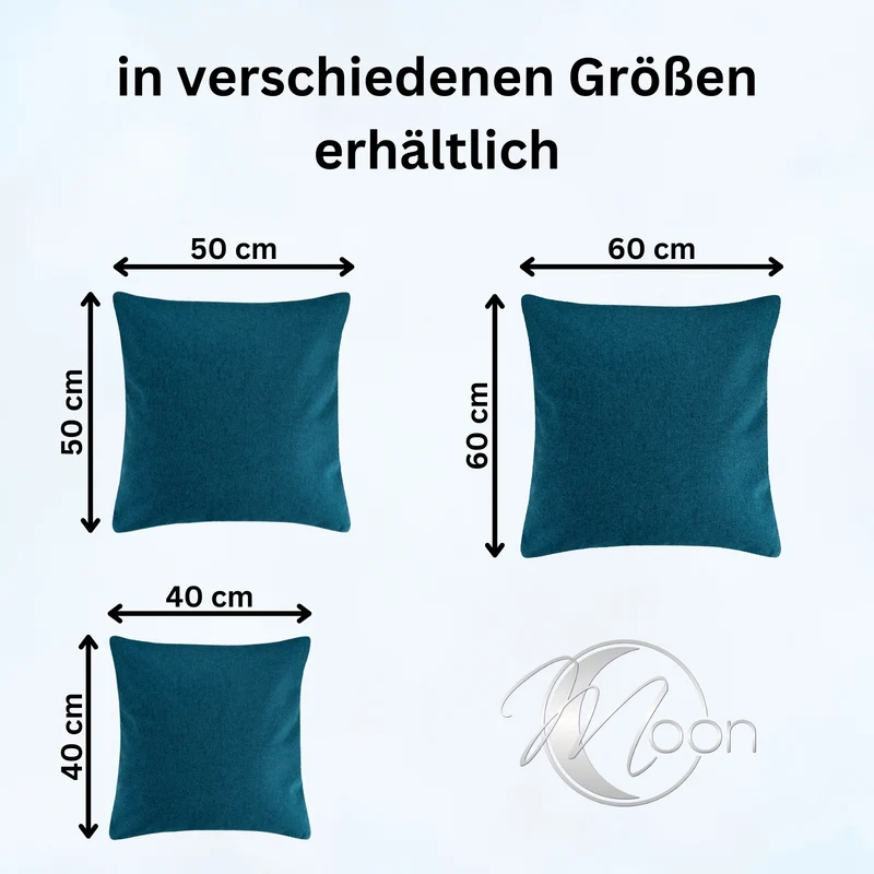 2er Pack Kissenbezug Kissenhülle versch. Größen Polyester Reißverschluss Moon