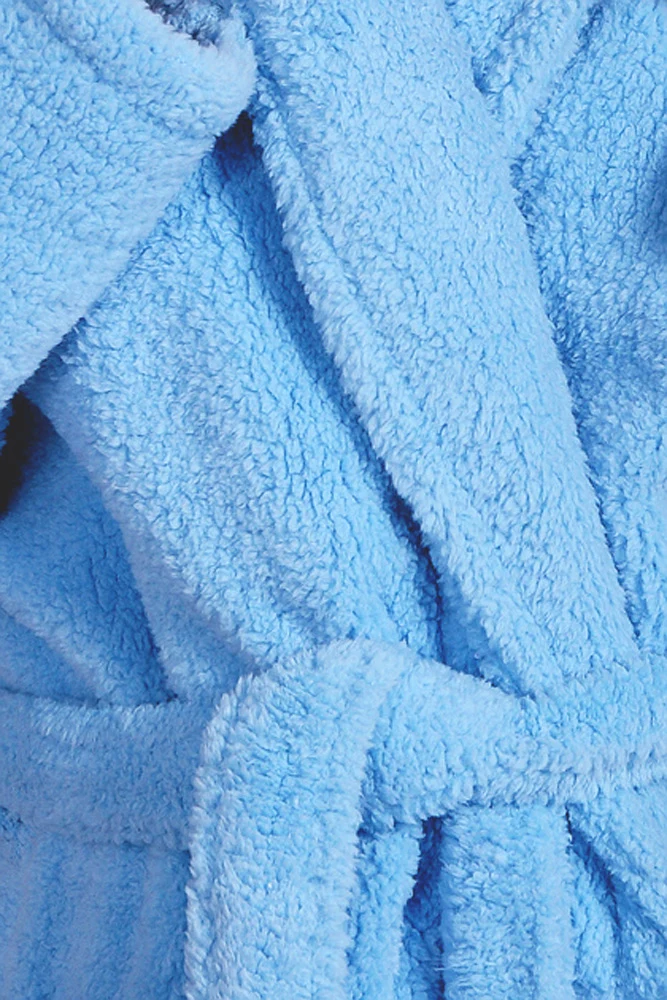 Bademantel Kuschelplüsch mit Schalkragen-XL blau Floringo