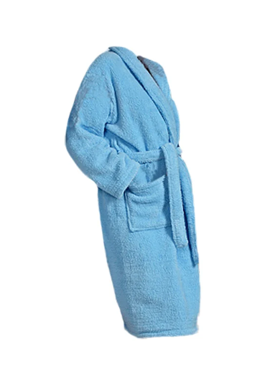 Bademantel Kuschelplüsch mit Schalkragen-XL blau Floringo