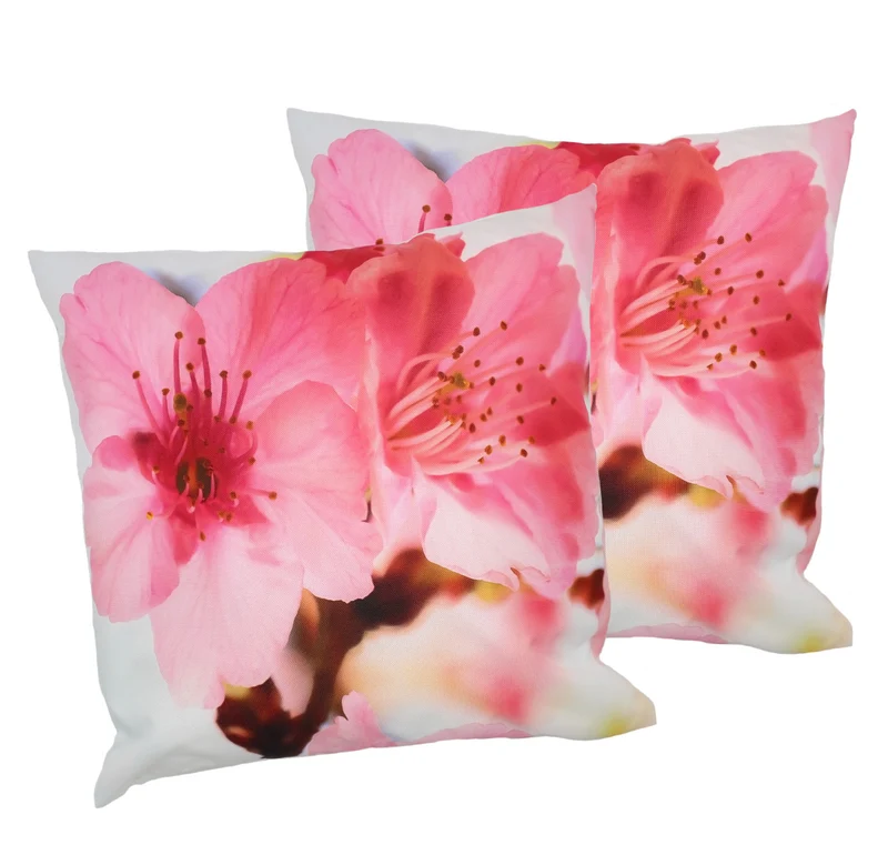 2er Pack Moon Outdoor wasserdichte Kissenhülle Kissenbezug Kirschblüten-45x45