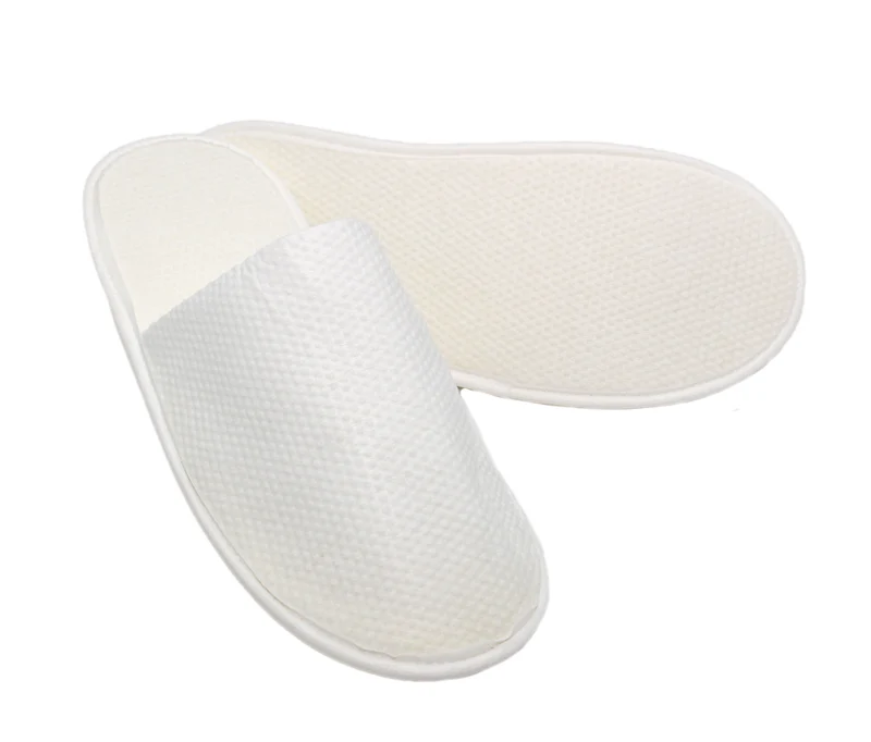 MOON-Lilia Piquet Hotelslipper 10 Paar weiß geschlossen Übergröße, Zellulose Slipper Damen und Herren