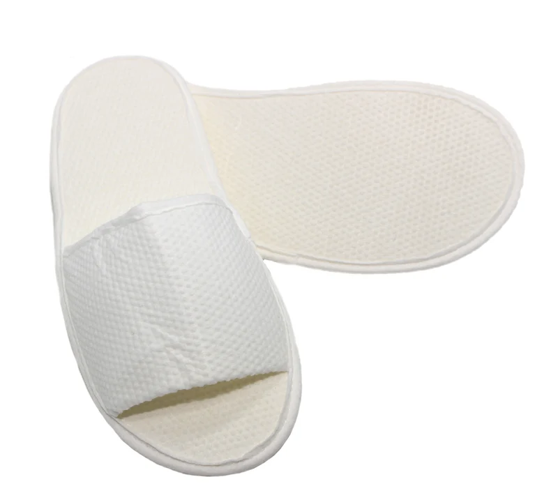 MOON-Lilia Piquet Hotelslipper 10 Paar weiß offen Übergröße, Zellulose Slipper Damen und Herren