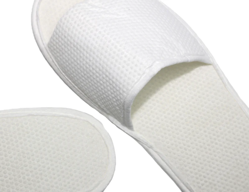 MOON-Lilia Piquet Hotelslipper 10 Paar weiß offen Übergröße, Zellulose Slipper Damen und Herren