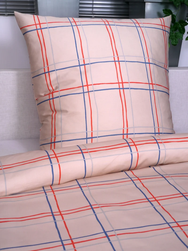Nanette Twill Bettwäsche Karo sand 9644 135x200 / 80x80