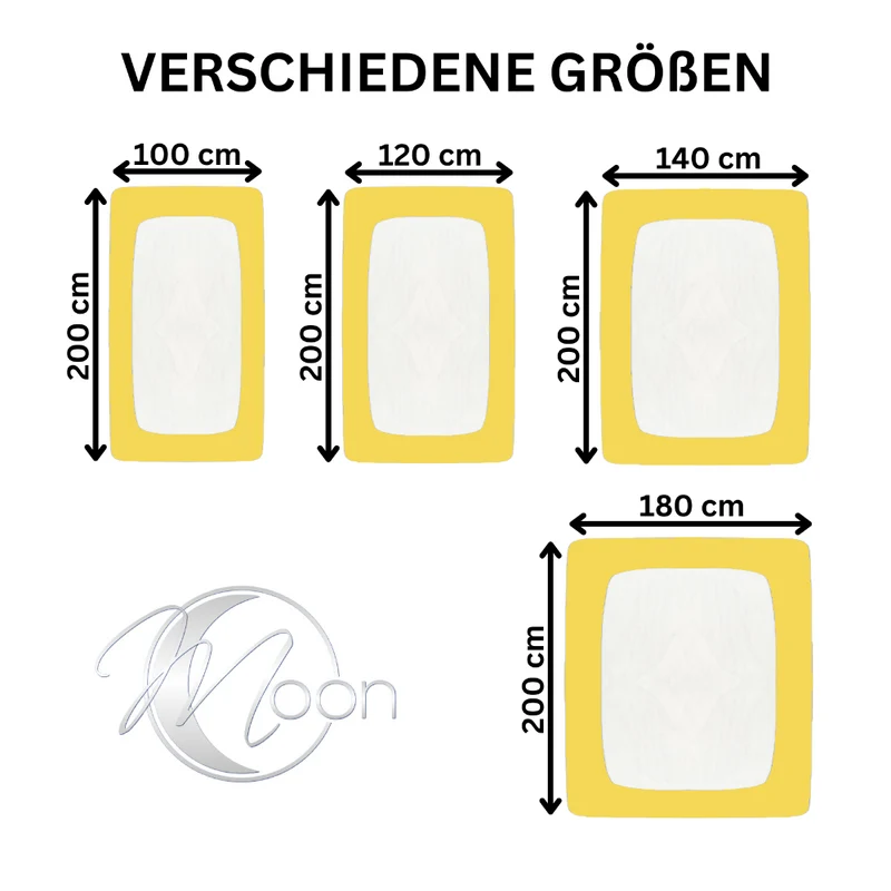 MOON-Classic Topper Spannbettlaken Spannbetttuch 160g/m² Jersey 180x200 - 200x220