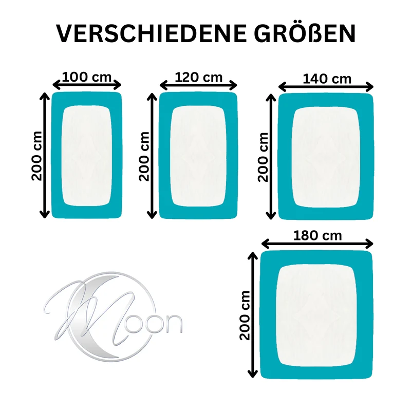 MOON-Classic Topper Spannbettlaken Spannbetttuch 160g/m² Jersey 140x200 - 160x220