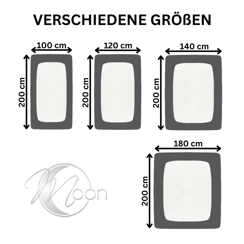 MOON-Classic Topper Spannbettlaken Spannbetttuch 160g/m² Jersey 140x200 - 160x220