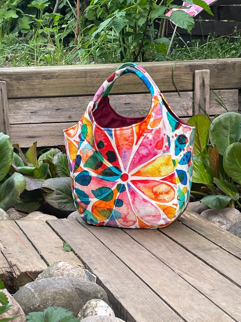 Dekostoff Halbpanama Aquarellblume * Ab 50 cm
