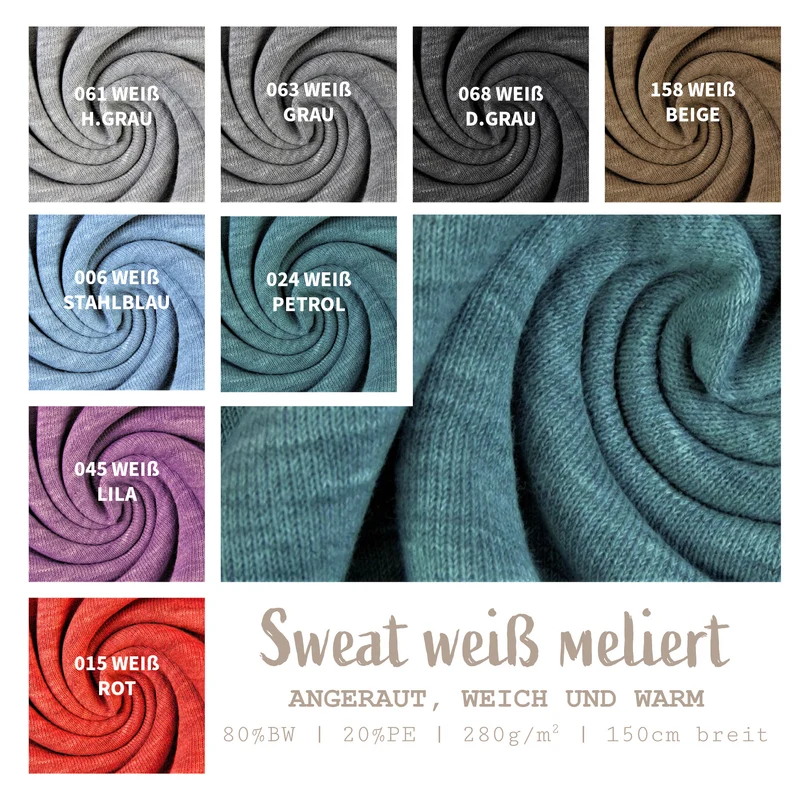 Wintersweat weiß meliert *Ab 50 cm