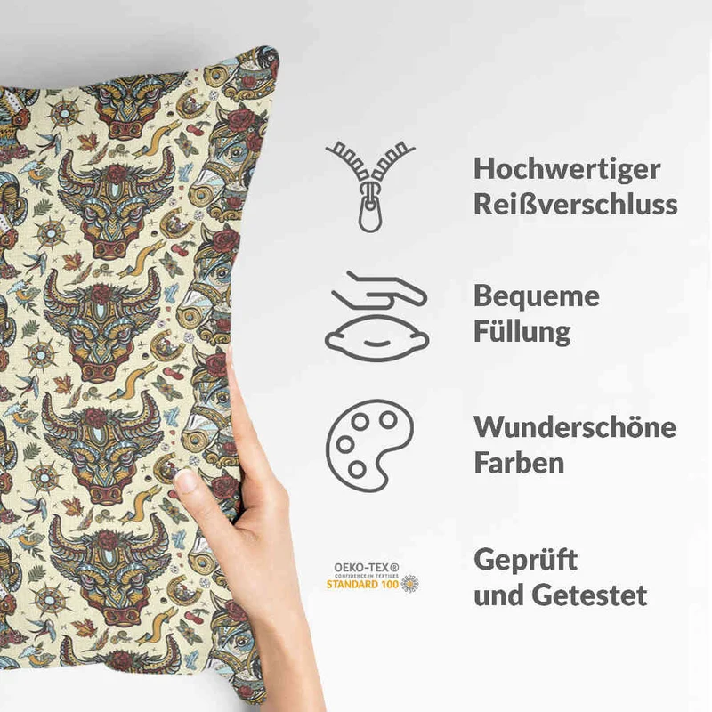 Gesundheitskissen bunte Tierköpfe