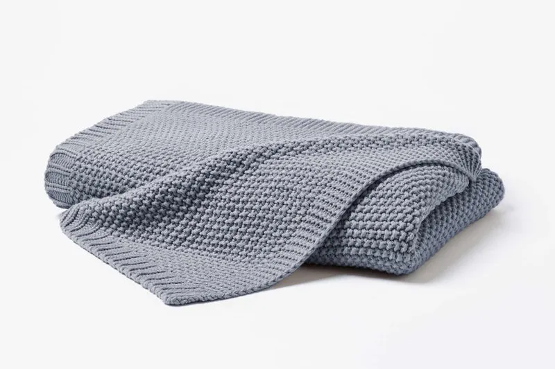 Hahn Strickdecke Wohndecke Perlmuster 130x170 cm
