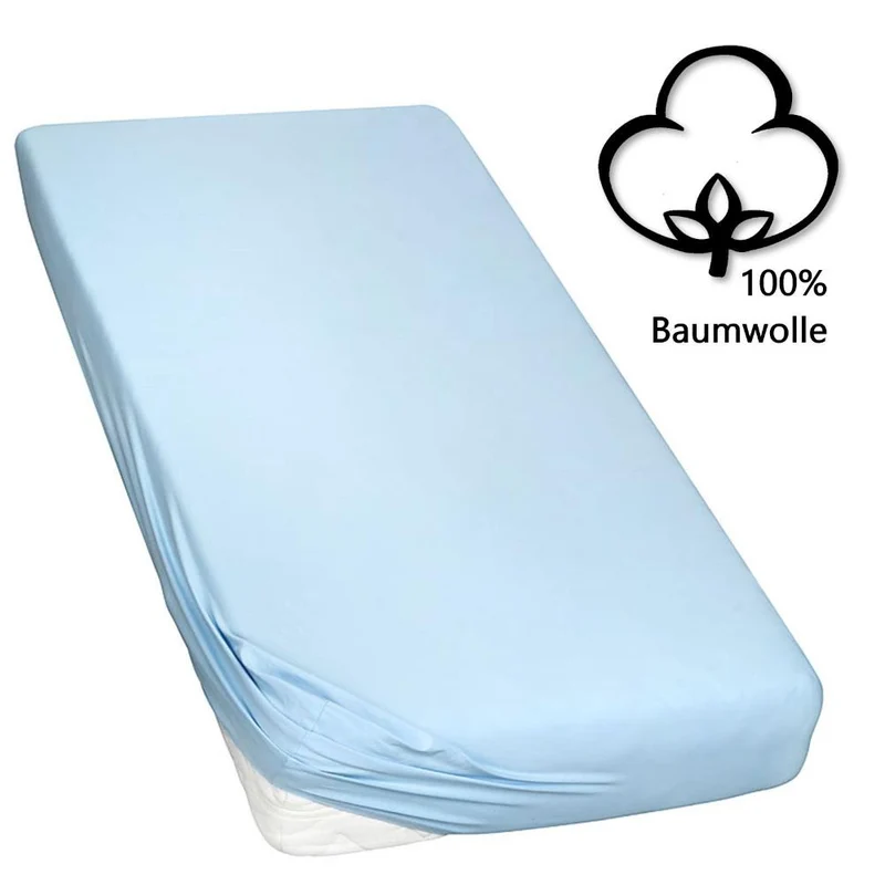 Topper Spannbettlaken 120x200-120x220cm Spannbetttuch 160g/m² Jersey Line green