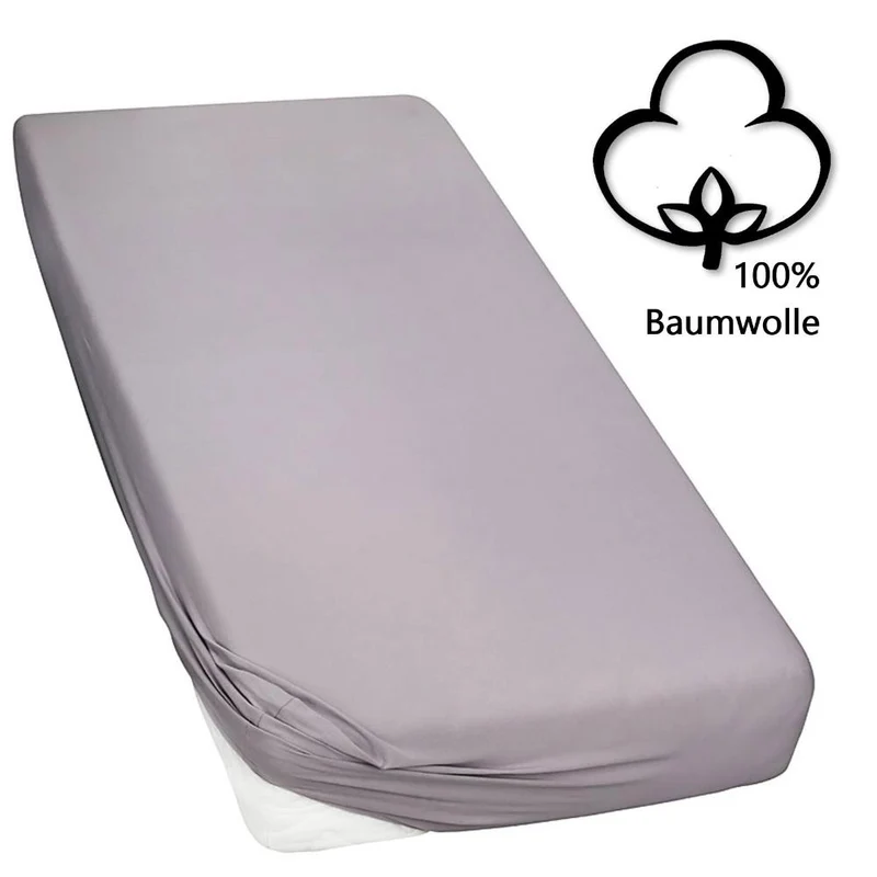 Topper Spannbettlaken 120x200-120x220cm Spannbetttuch 160g/m² Jersey Line green