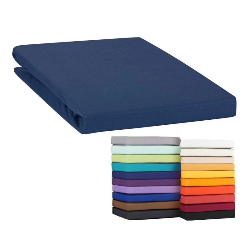 Topper Spannbettlaken 120x200-120x220cm Spannbetttuch 160g/m² Jersey Line green